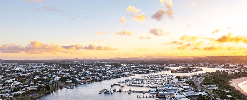 Aerial view of the San Antone wharf and fishing operations